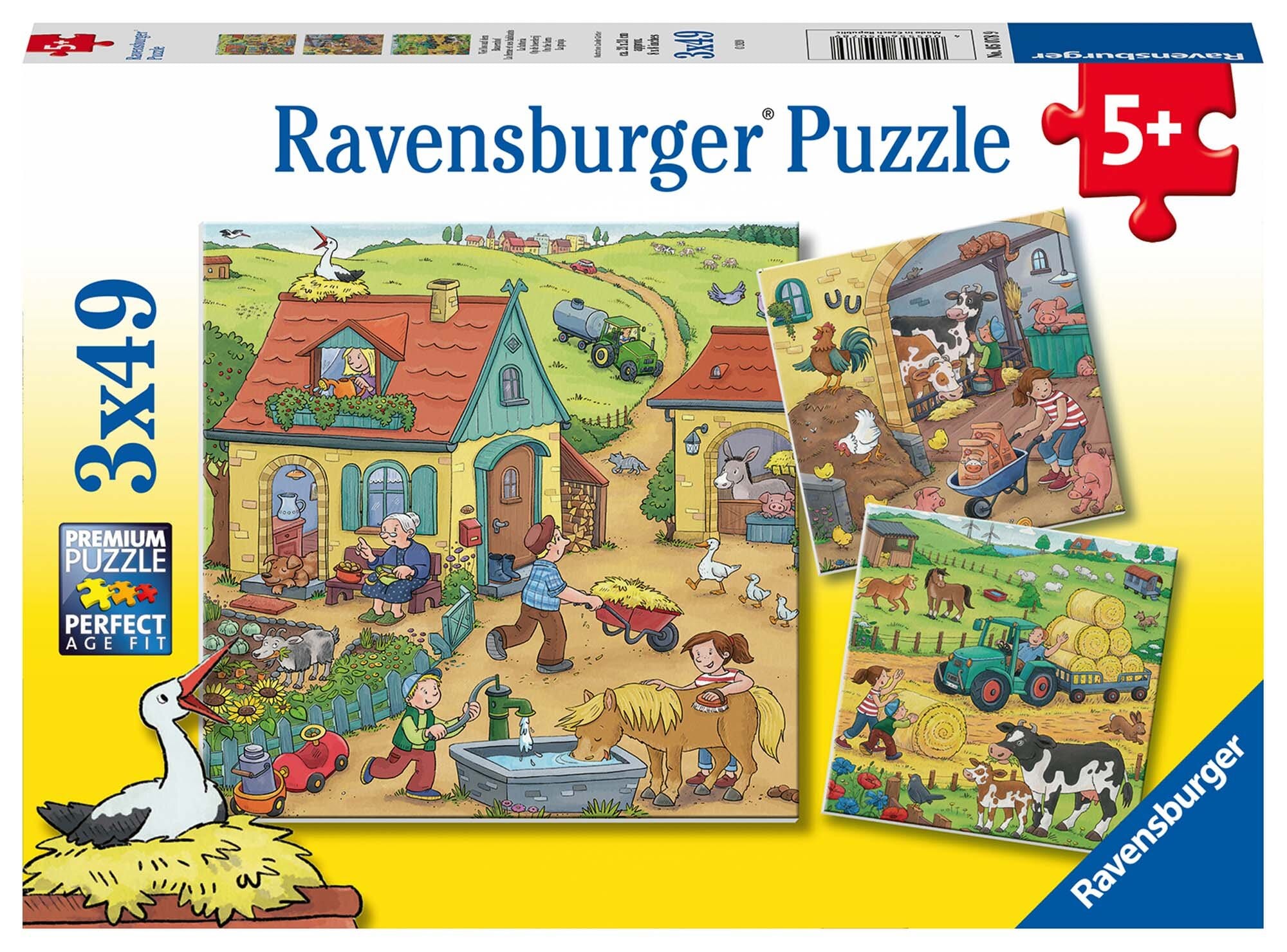 Ravensburger Puzzle - Viel los auf dem Bauernhof 3x49 Teile