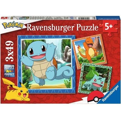 Ravensburger Puzzle - Glumanda, Bisasam und Schiggy 3x49 Teile