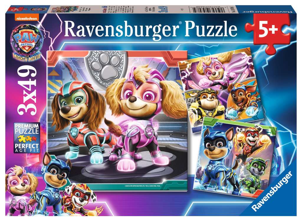 Ravensburger Puzzle - Paw Patrol The Mighty Movie 3x49 Teile