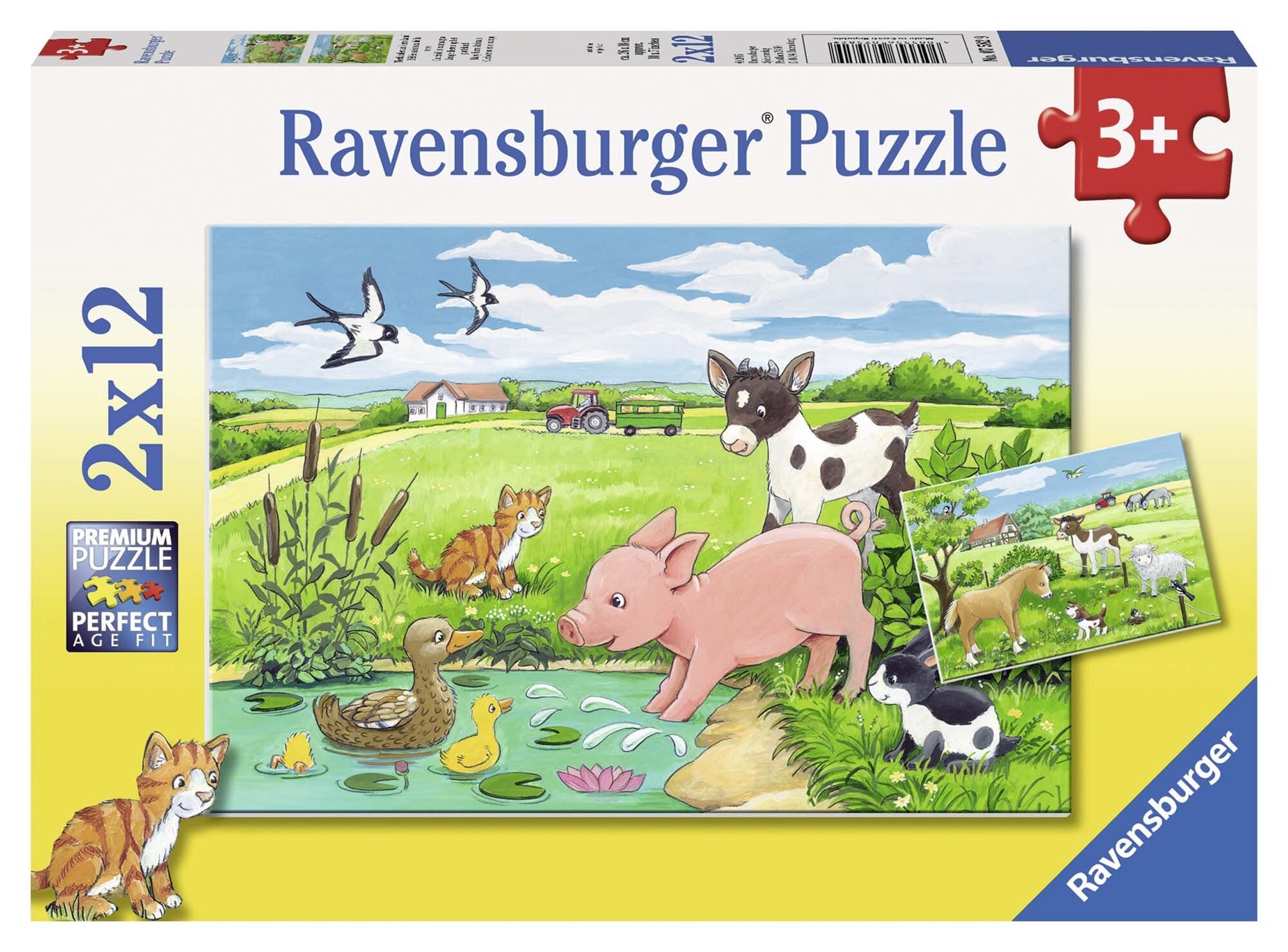 Ravensburger Puzzle - Tierkinder auf dem Land 2x12 Teile