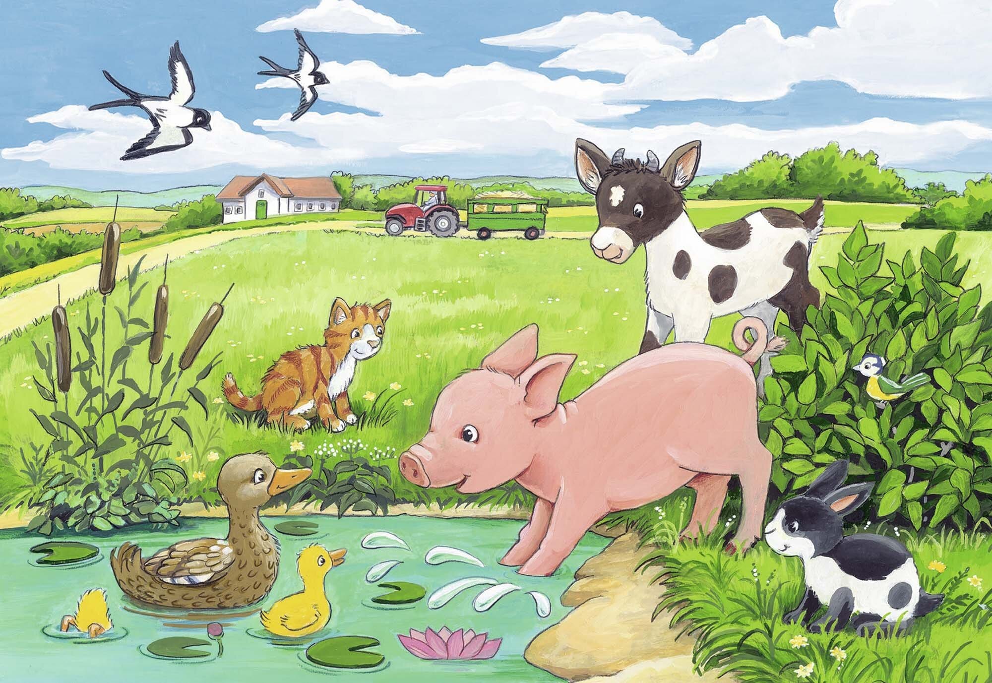 Ravensburger Puzzle - Tierkinder auf dem Land 2x12 Teile