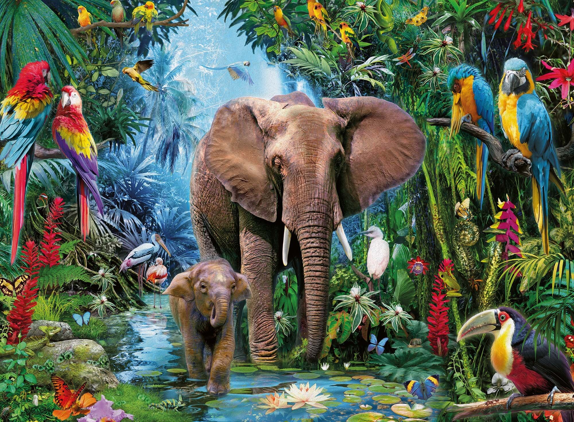 Ravensburger Puzzle - Dschungelelefanten 150 Teile XXL