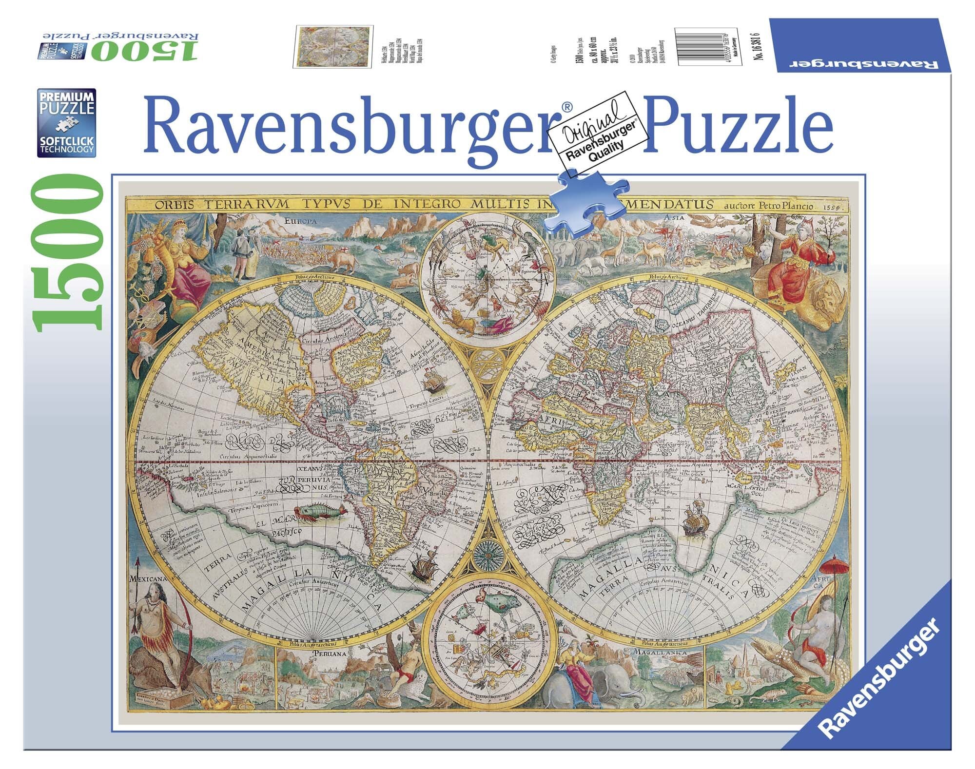 Ravensburger Puzzle - 1594 Historische weltkarte 1500 Teile