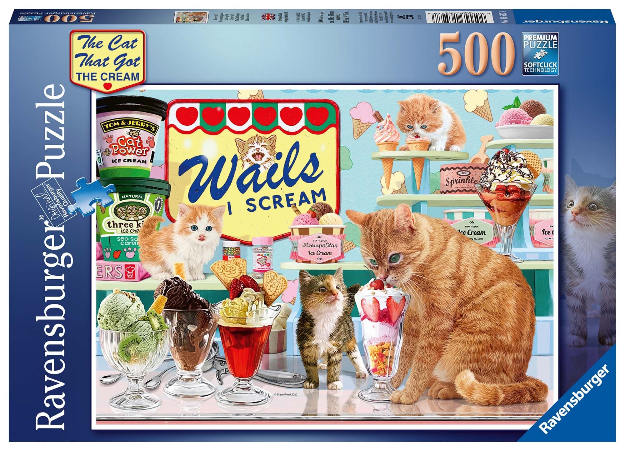 Ravensburger Puzzle - Die Katze, die Sahne bekam! 500 Teile