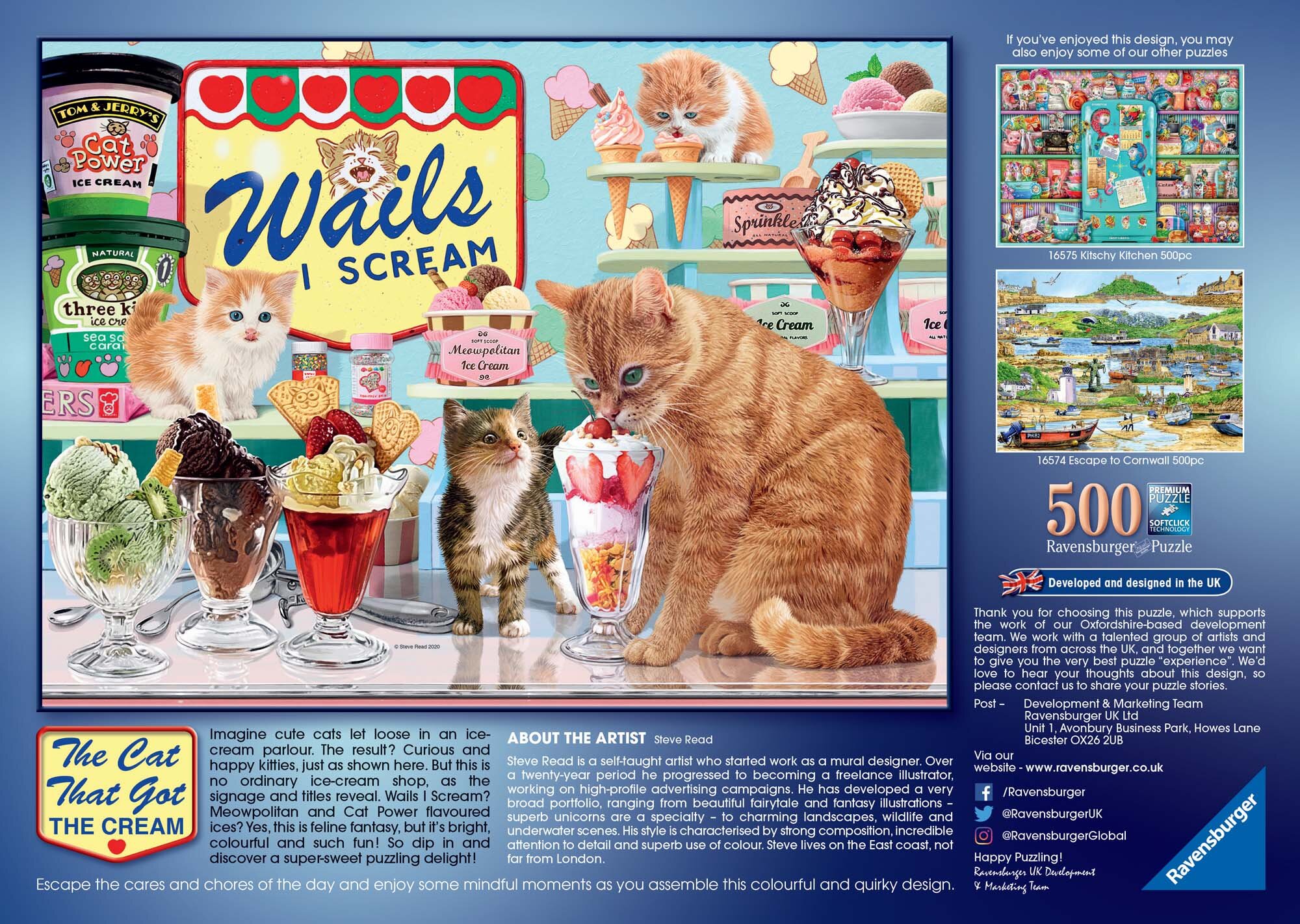 Ravensburger Puzzle - Die Katze, die Sahne bekam! 500 Teile