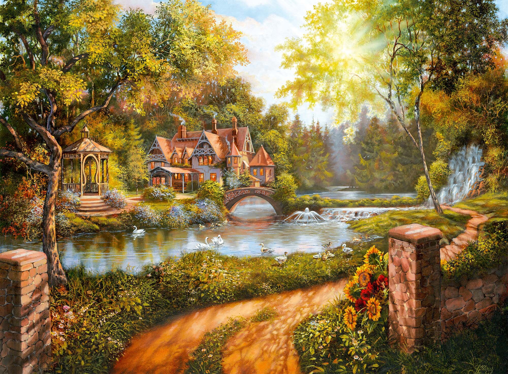 Ravensburger Puzzle - Cottage am Fluss 500 Teile