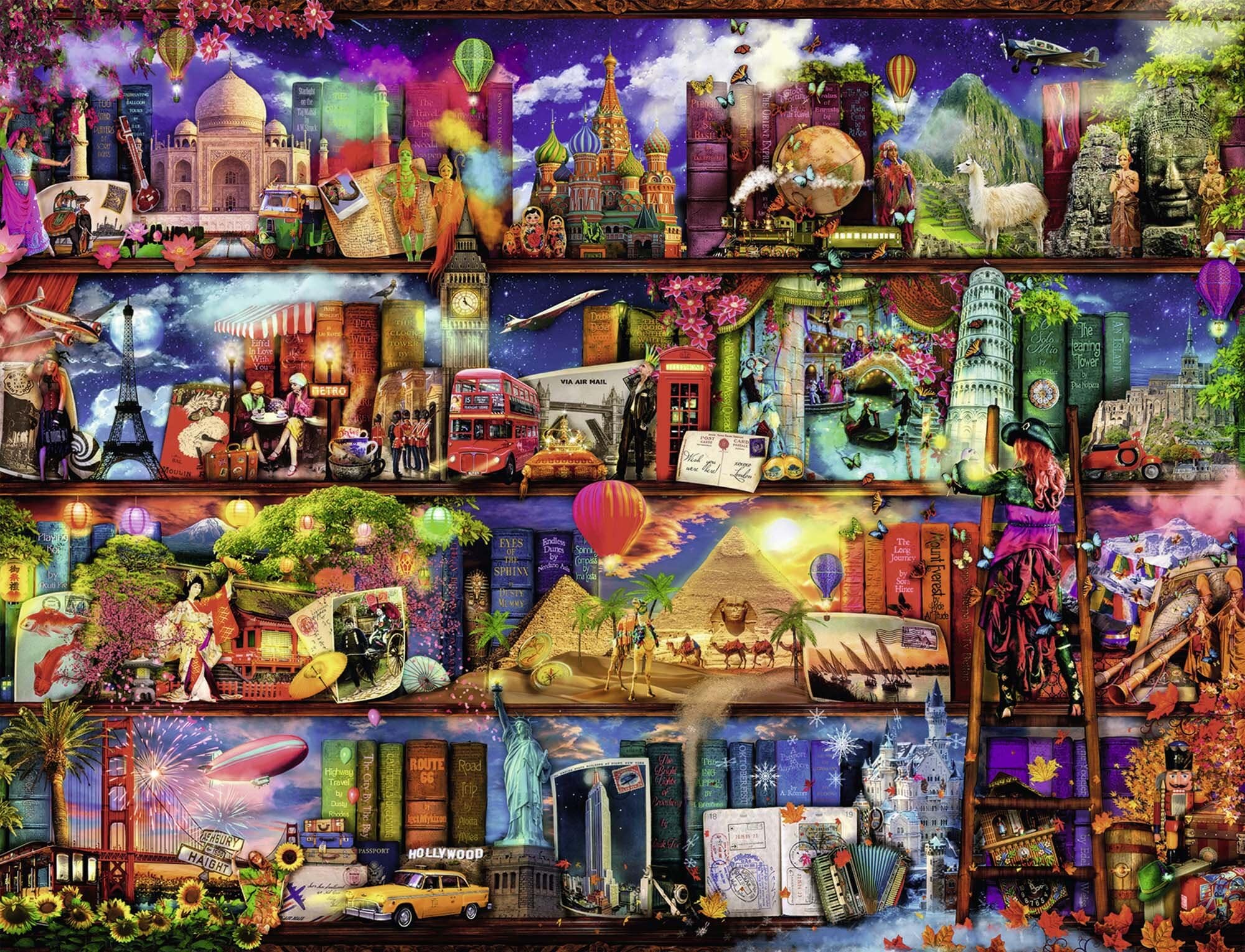Ravensburger Puzzle - Um die Welt Collage 2000 Teile