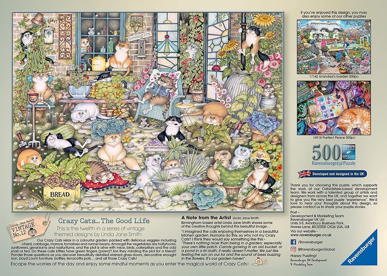 Ravensburger Puzzle - Verrückte Katzen - Das gute Leben 500 Teile