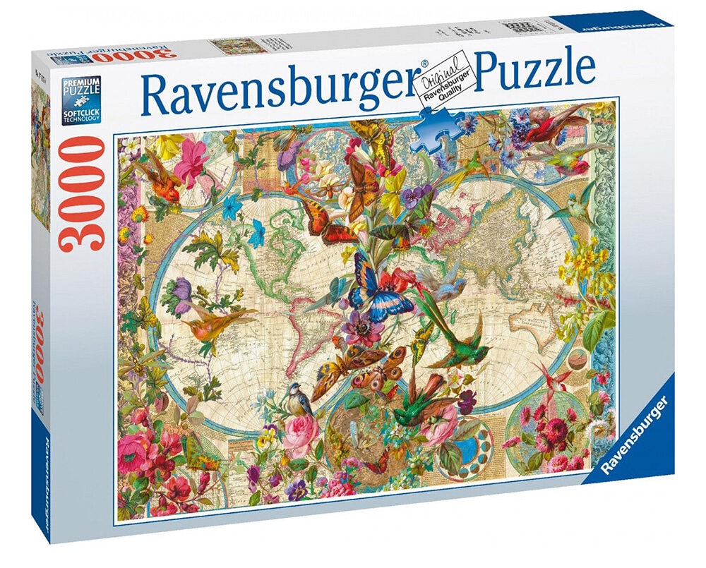 Ravensburger Puzzle - Weltkarte mit Schmetterlingen 3000 Teile