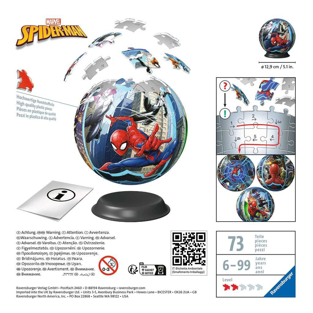 Ravensburger 3D Puzzle - Spiderman 72 Teile