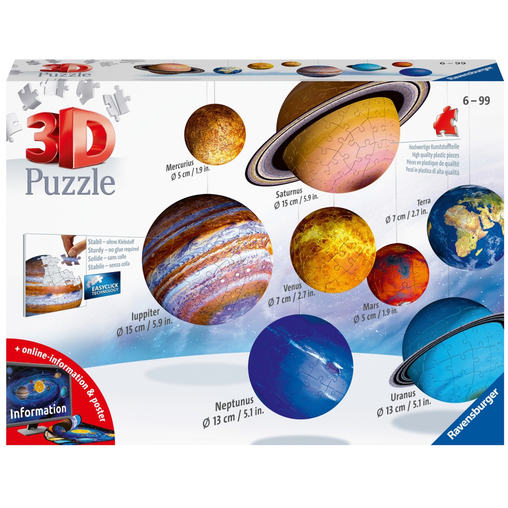 Ravensburger 3D Puzzle - Planetensystem 27/54/72/108 Teile