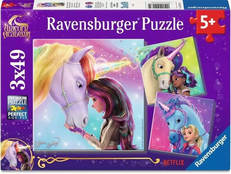 Ravensburger Puzzle - Unicorn Academy 3x49 Teile