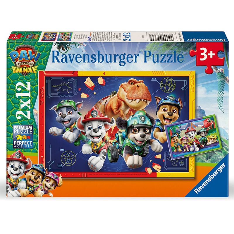 Paw Patrol Dino Movie Puzzle 2 x 12 Teile