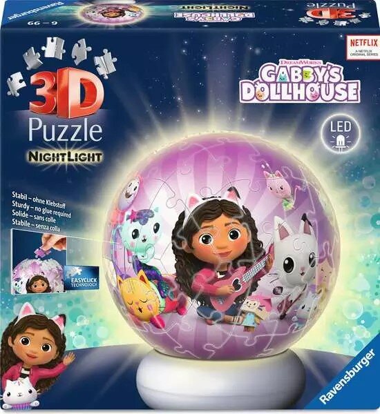 Ravensburger 3D Puzzle - Gabby's Dollhouse mit Nachtlicht 72 Teile