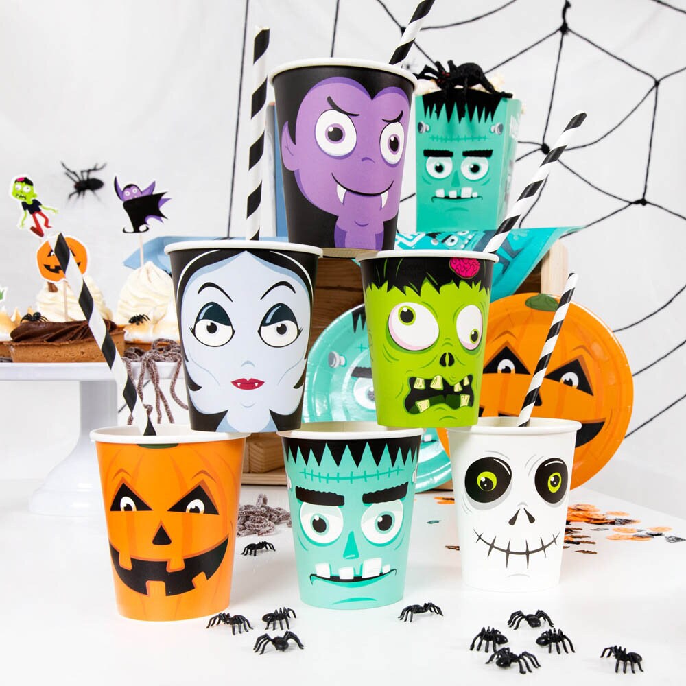 Halloween Monsters Pappbecher 6er-Pack