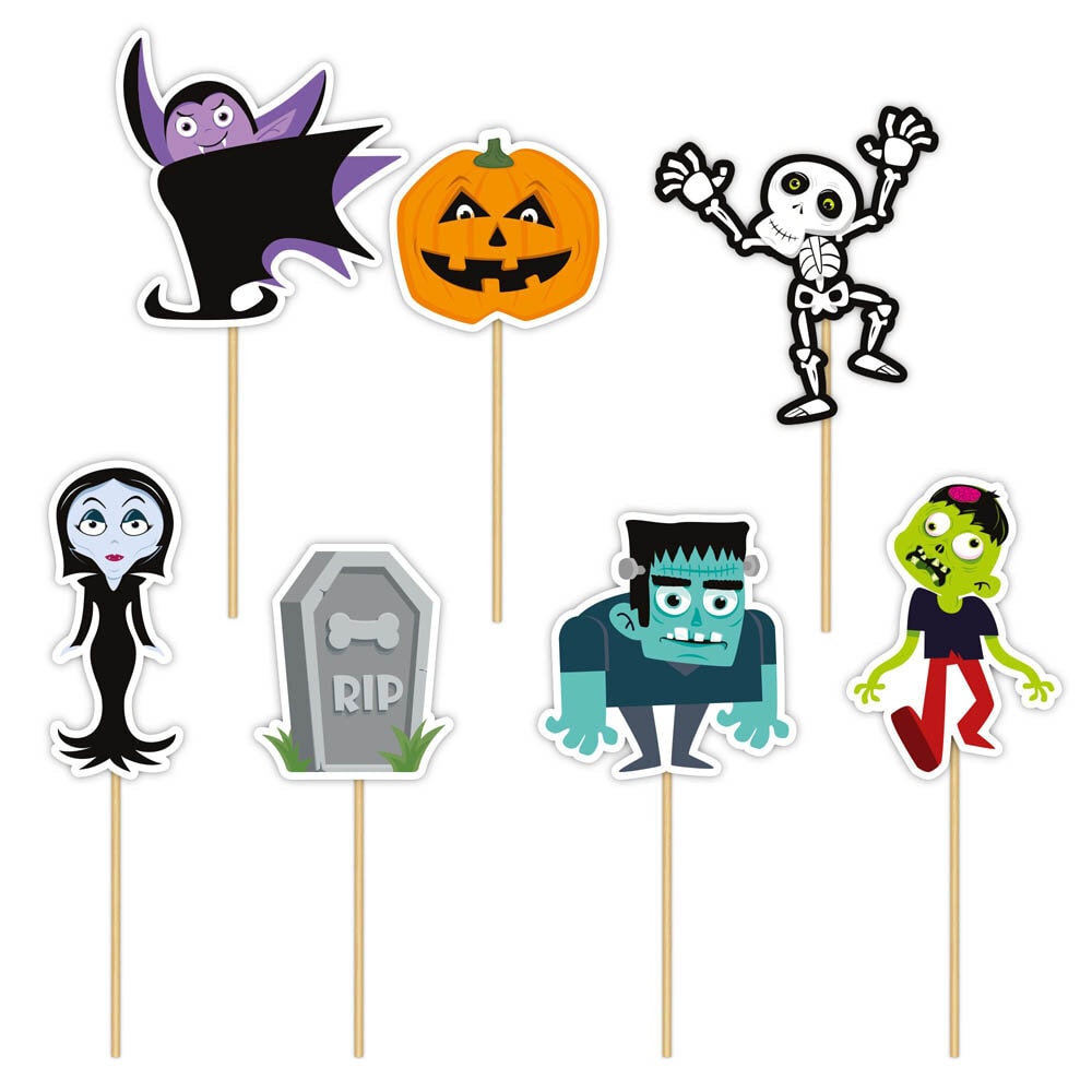 Halloween Monsters Tortentopper 7er-Pack