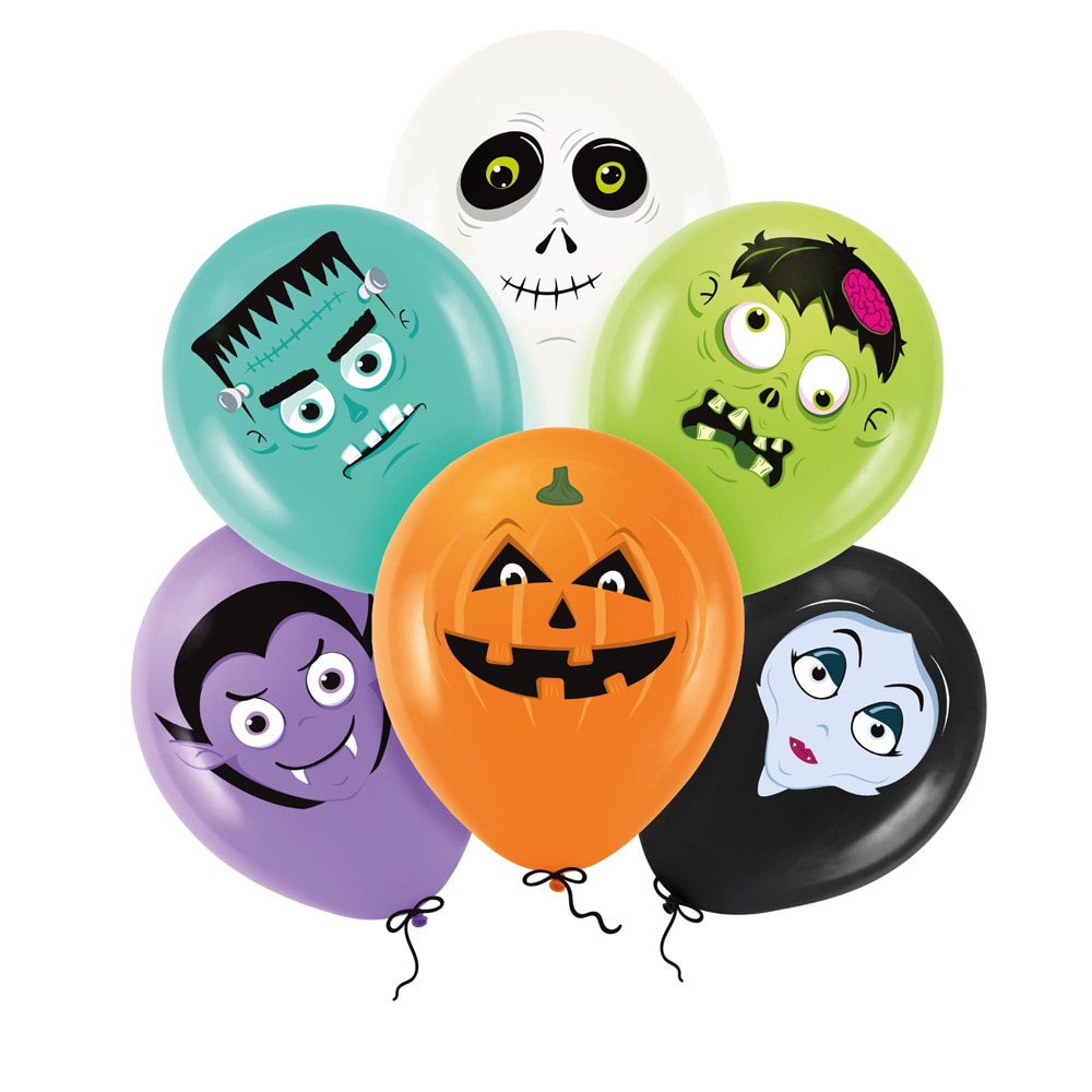 Halloween Monsters Luftballons 6er-Pack