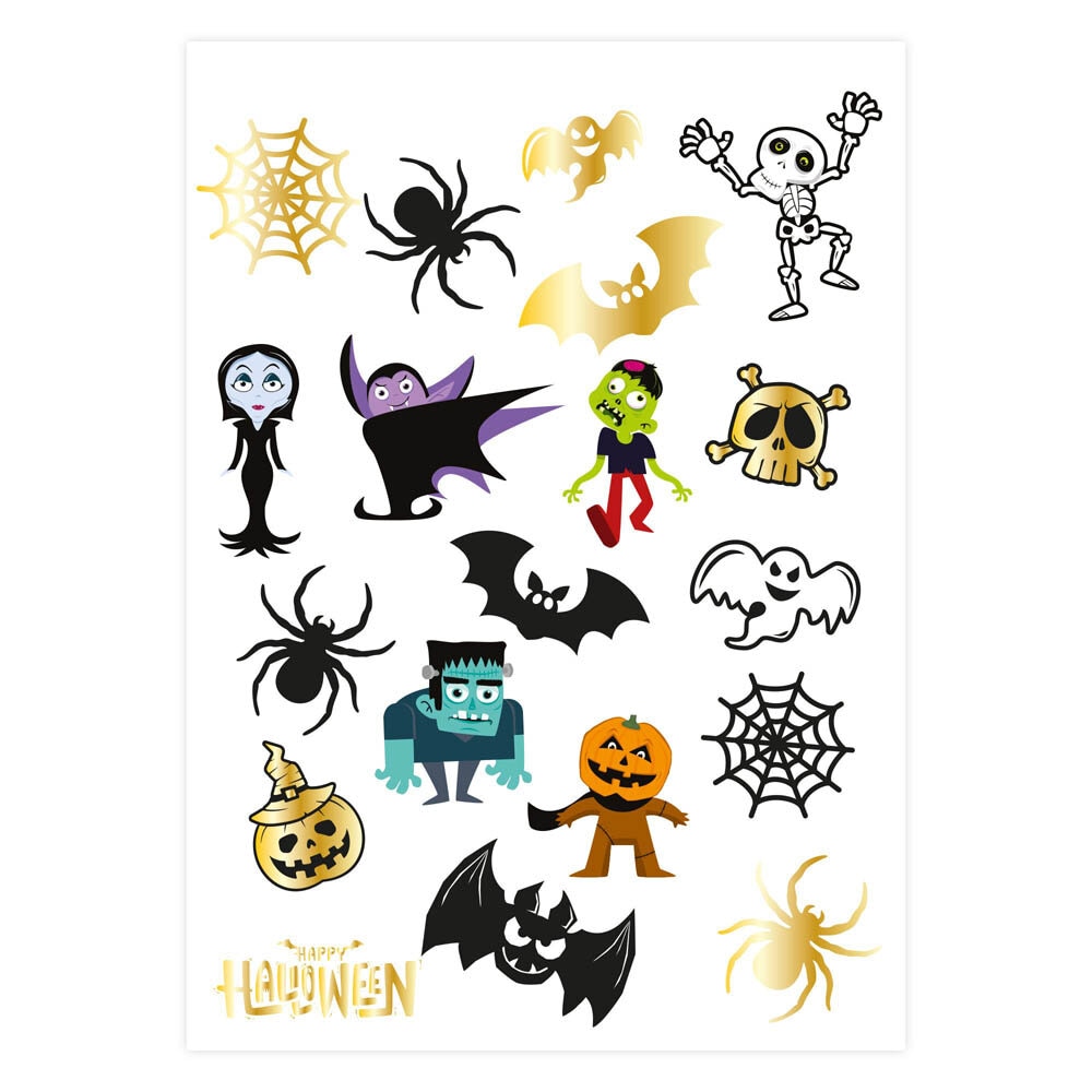 Halloween Monsters Tattoos 19er-Pack
