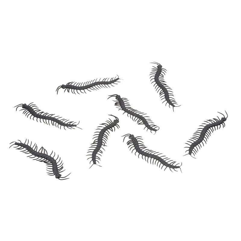 Schwarze Tausendfüßler 14 x 3,5 cm, 8er-Pack
