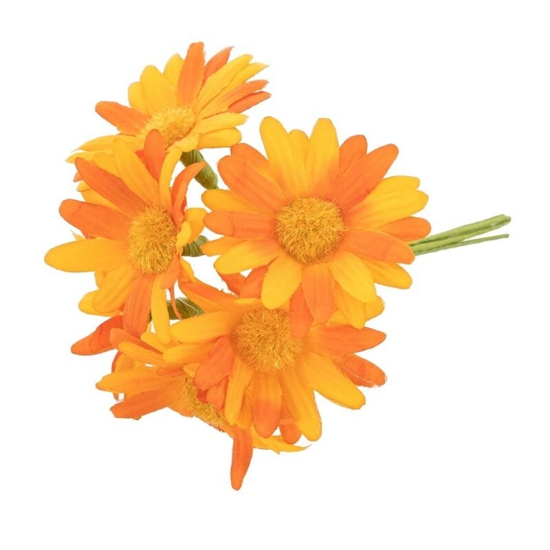 Künstliche orangefarbene Margeriten - Strauß, 11 cm