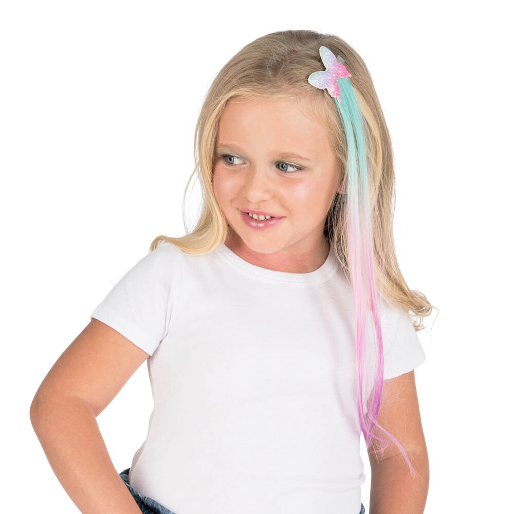 Schmetterlings-Haarklammer mit Extensions