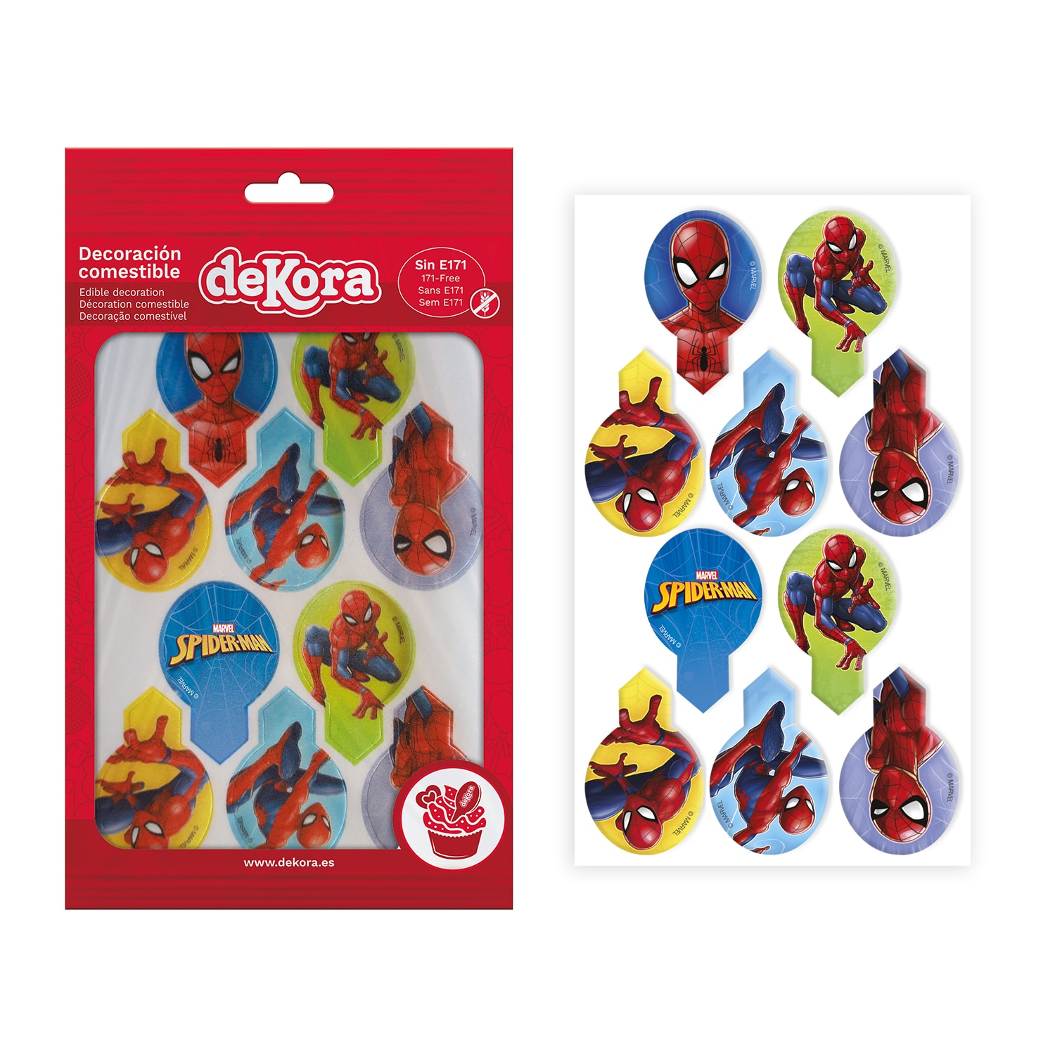Spiderman - Muffindekorationen aus Oblaten 20er-Pack