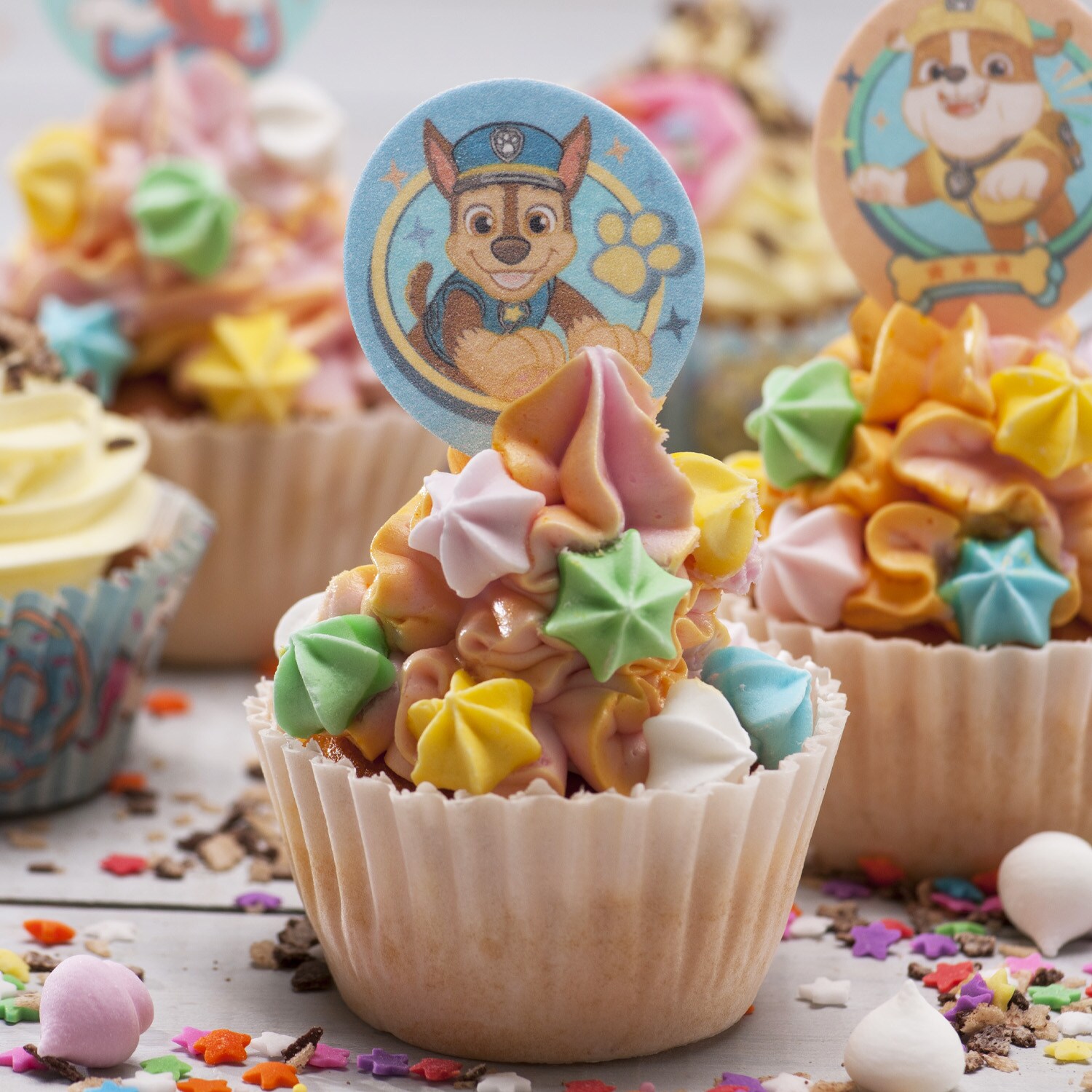 Paw Patrol - Muffindekorationen aus Oblaten 20er-Pack
