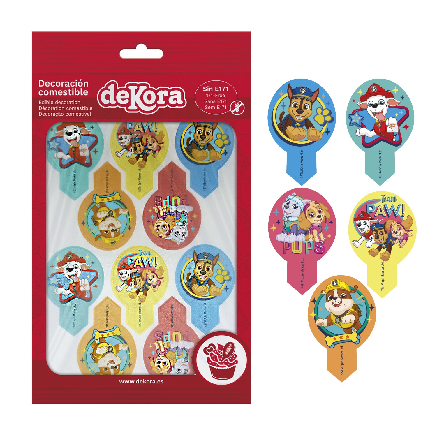 Paw Patrol - Muffindekorationen aus Oblaten 20er-Pack