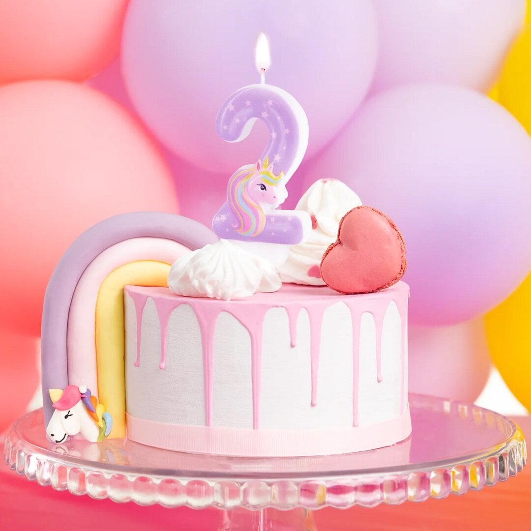 Einhorn-Zahlenkerzen 1-6 Jahre
