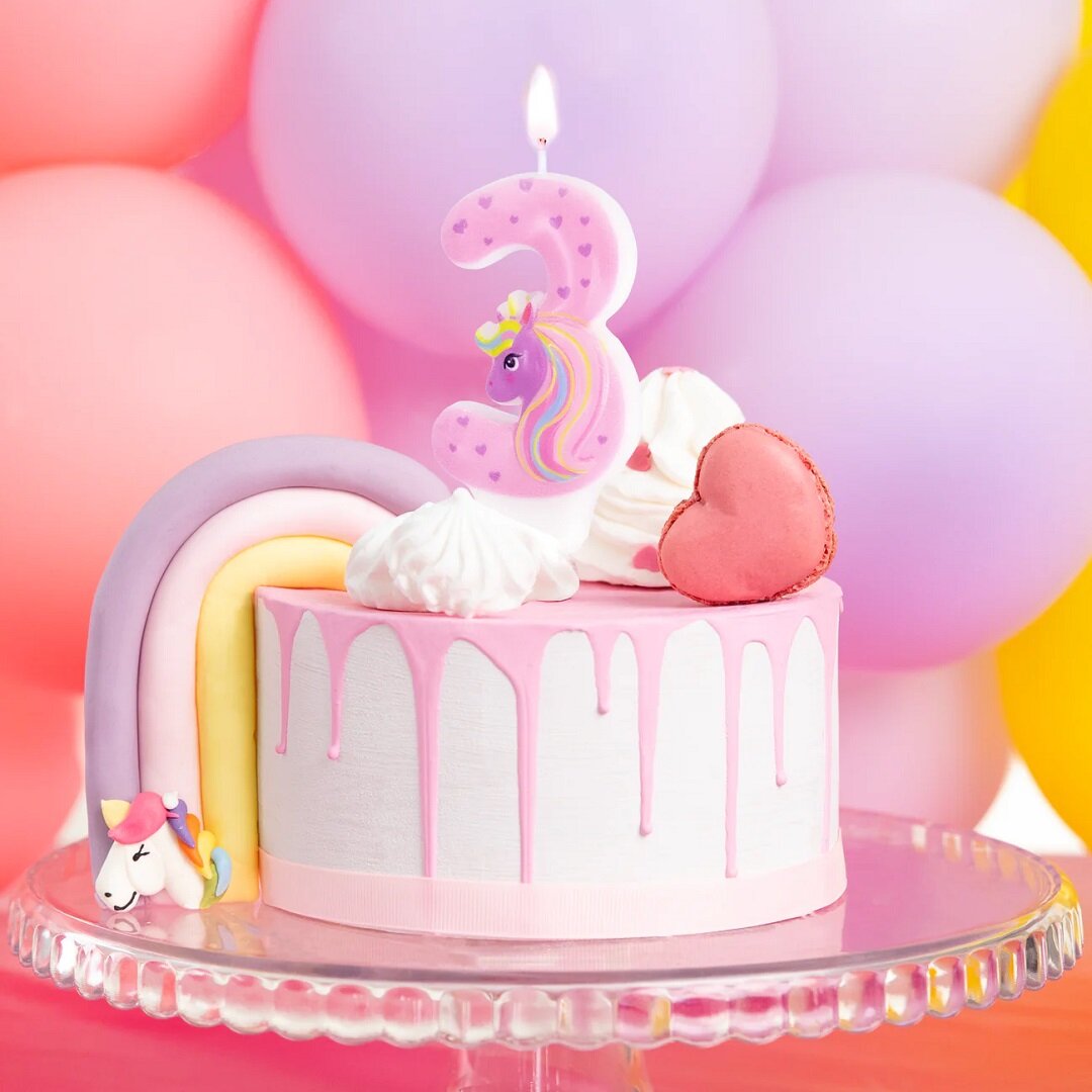 Einhorn-Zahlenkerzen 1-6 Jahre