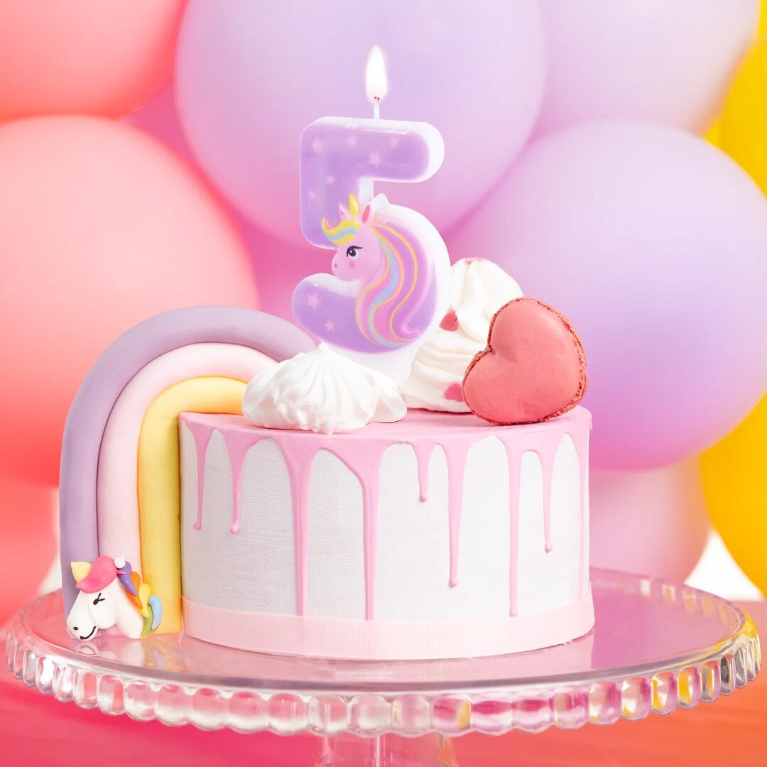 Einhorn-Zahlenkerzen 1-6 Jahre