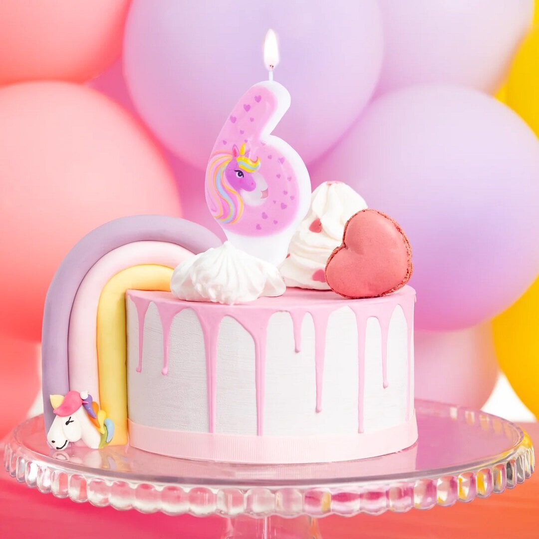 Einhorn-Zahlenkerzen 1-6 Jahre
