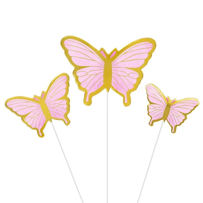 Tortendekorationen - Rosa Schmetterlingen 10er-Pack