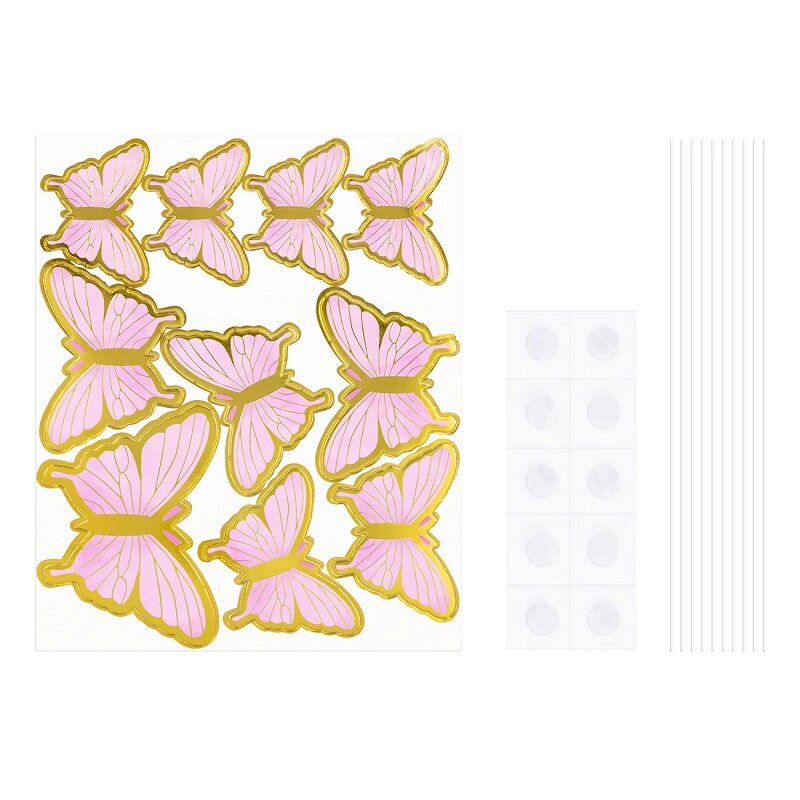 Tortendekorationen - Rosa Schmetterlingen 10er-Pack