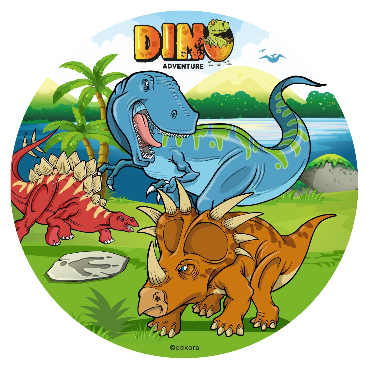 Tortenaufleger Dinosaurier - Waffeln 20 cm