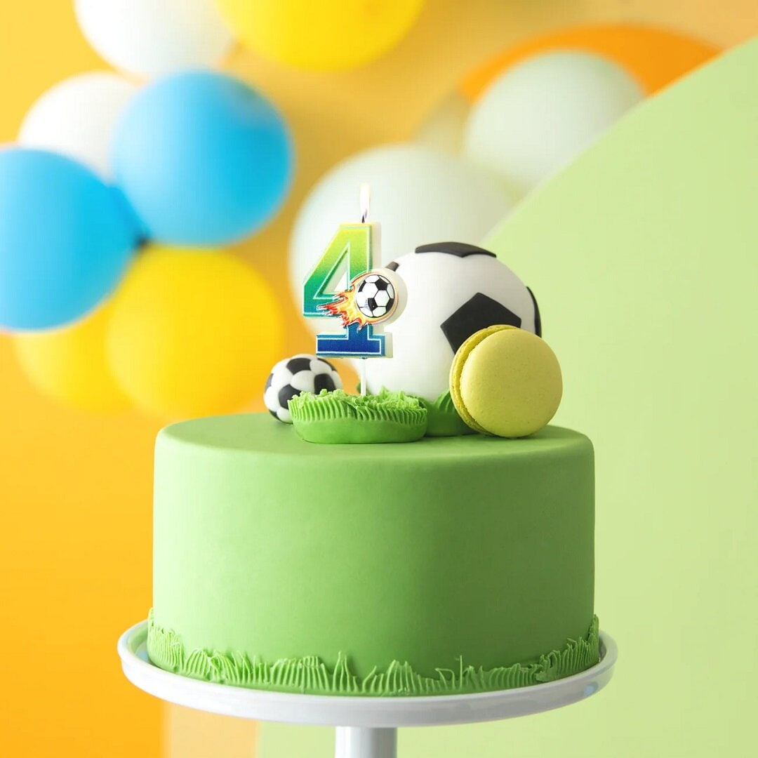 Geburtstagskerze Fußball 4 Jahre