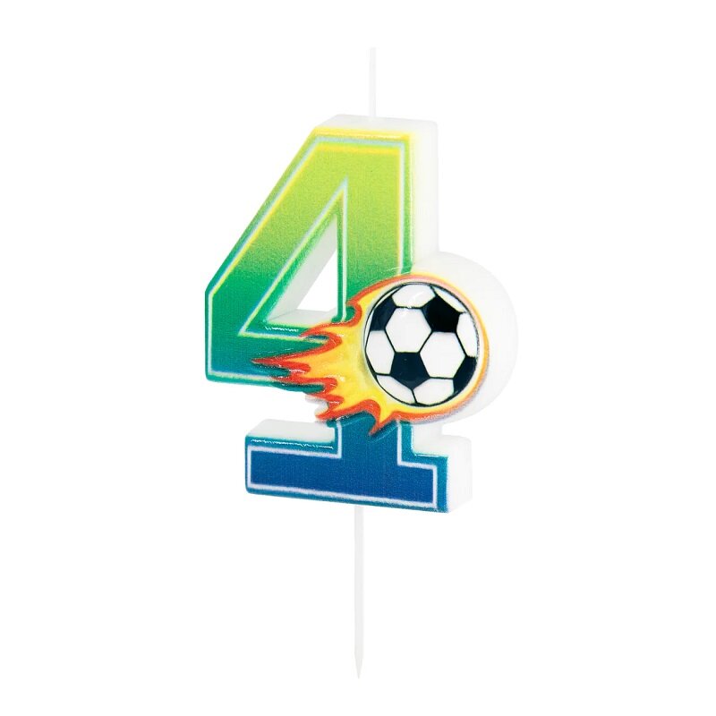 Geburtstagskerze Fußball 4 Jahre