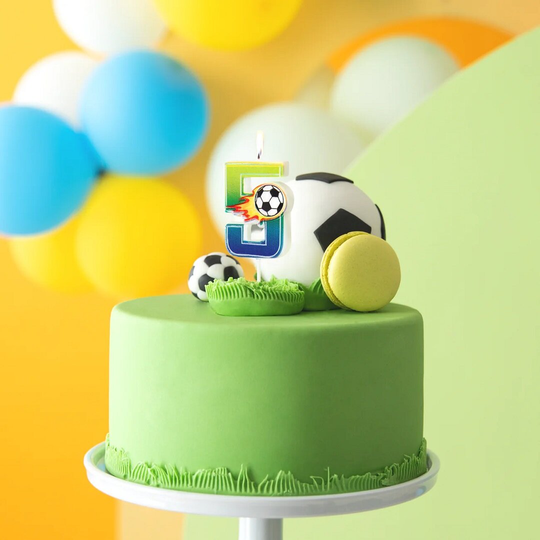 Geburtstagskerze Fußball 5 Jahre