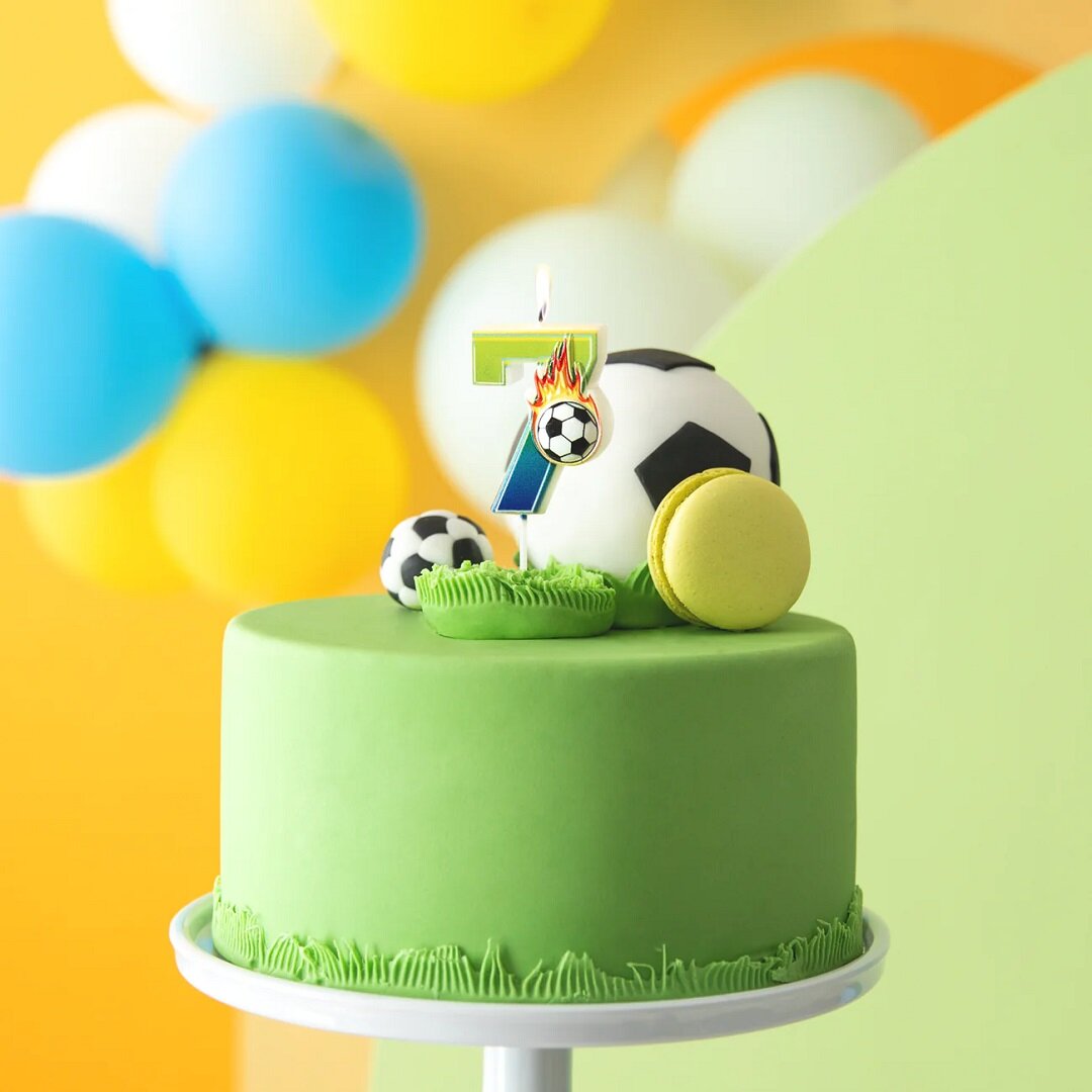 Geburtstagskerze Fußball 7 Jahre