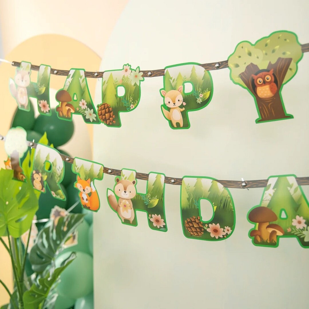 Waldfreunde - Girlande Happy Birthday 210 cm