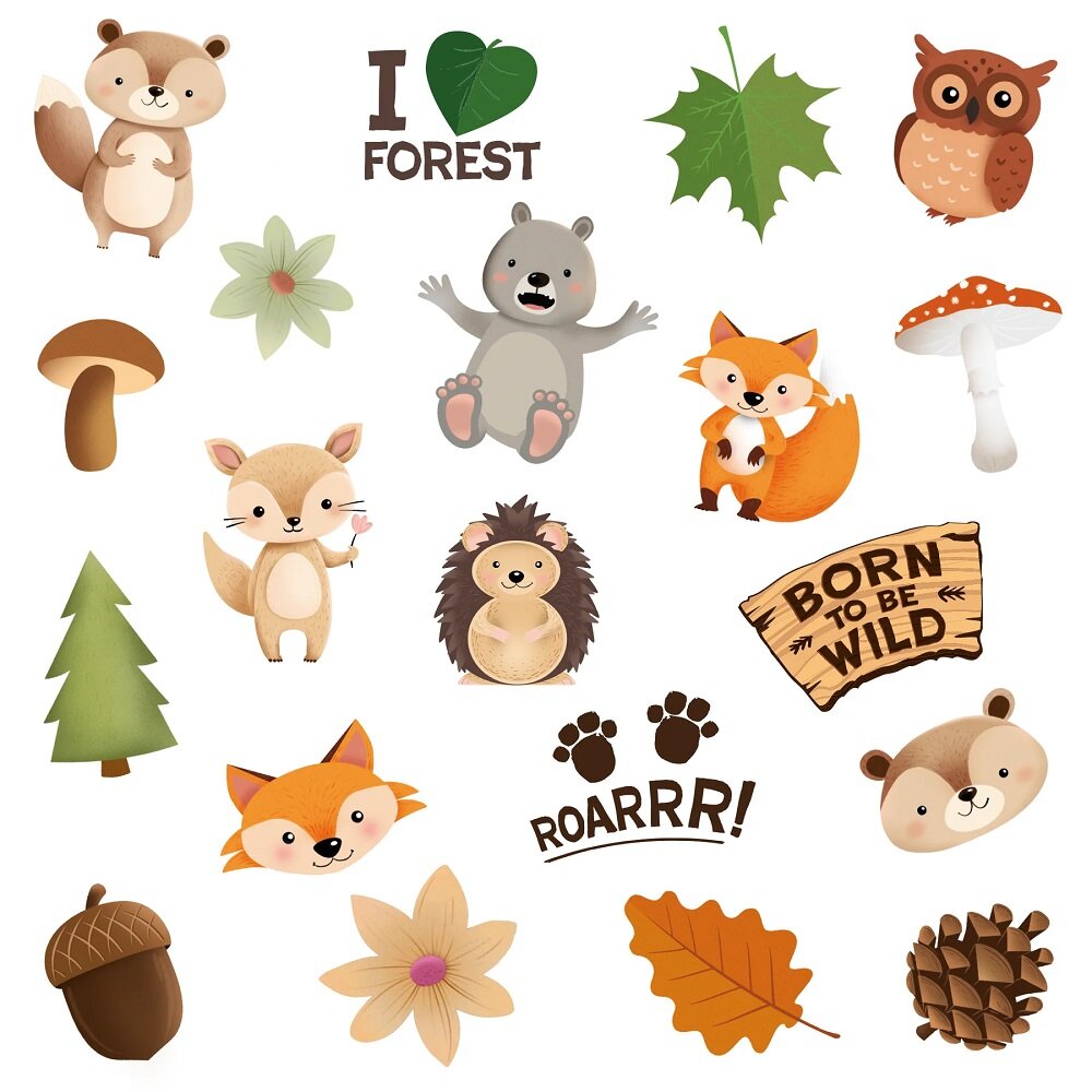 Waldtiere Tattoos 20er-Pack
