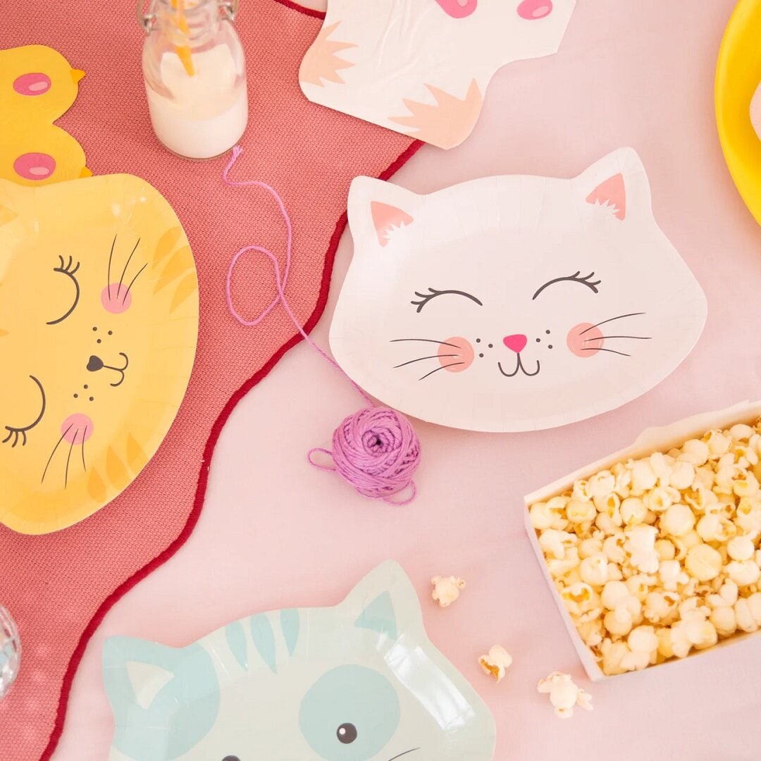 Katzenförmige Teller 6er-Pack