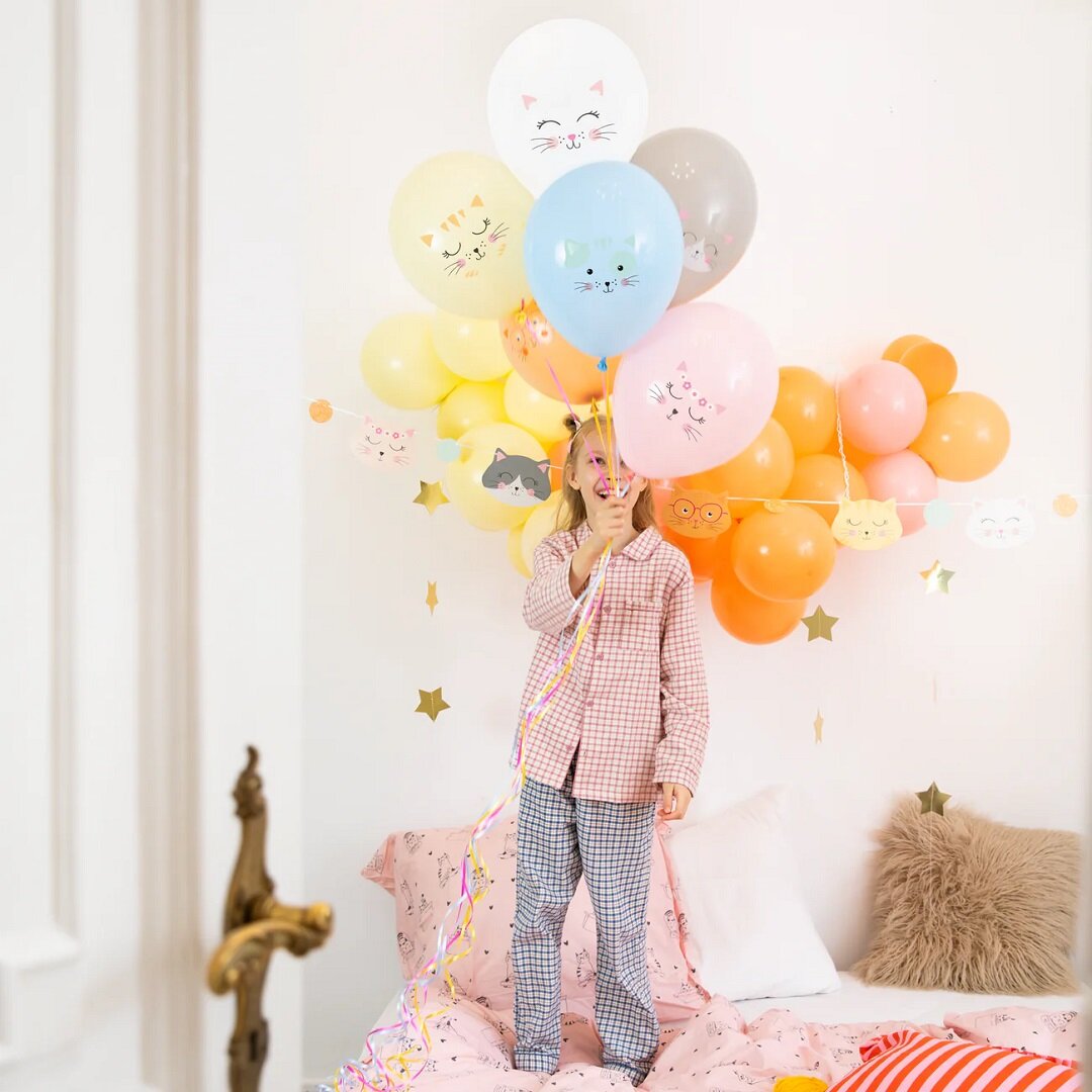 Luftballons mit Katzen 6er-Pack