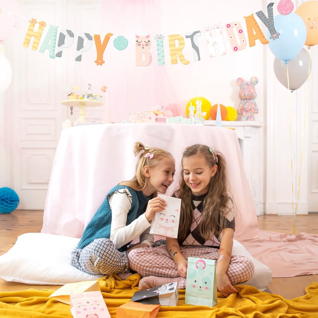 Katzen Girlande Happy Birthday 2 Meter