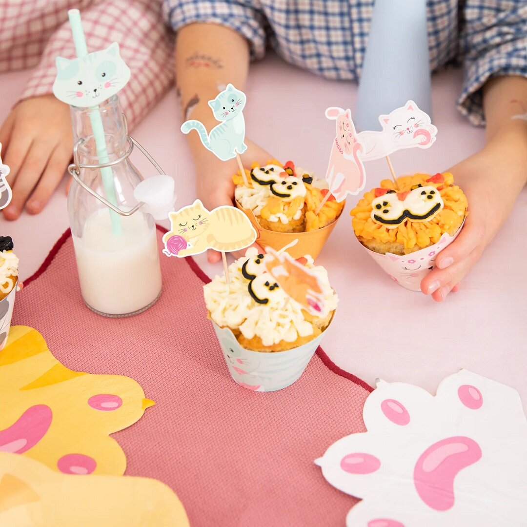 Katzen Cake Topper 6er-Pack