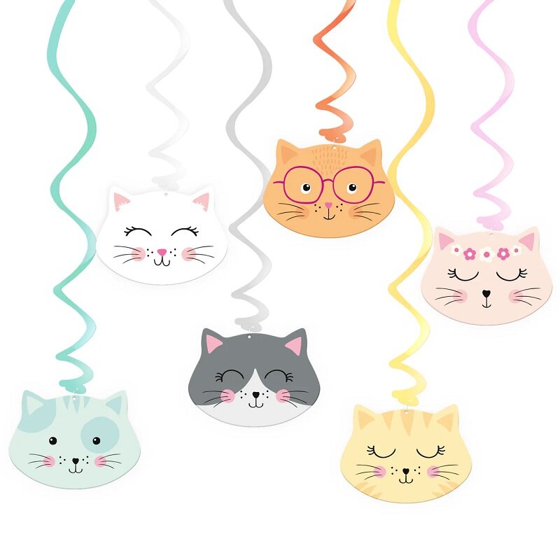 Hängende Katzendekorationen 6er-Pack