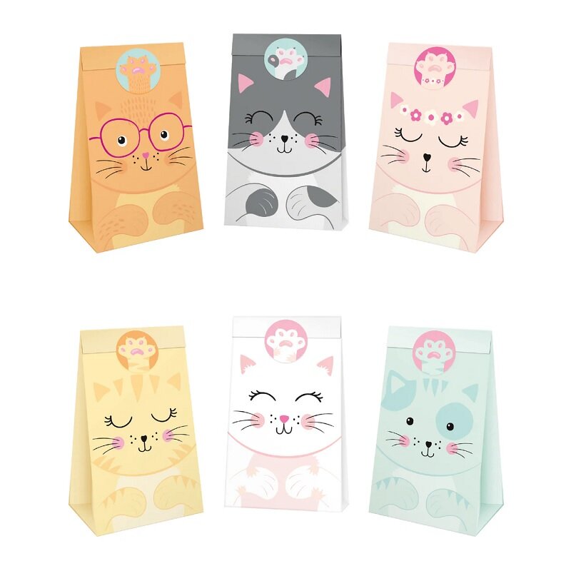 Katzen Geschenktüten 6er-Pack