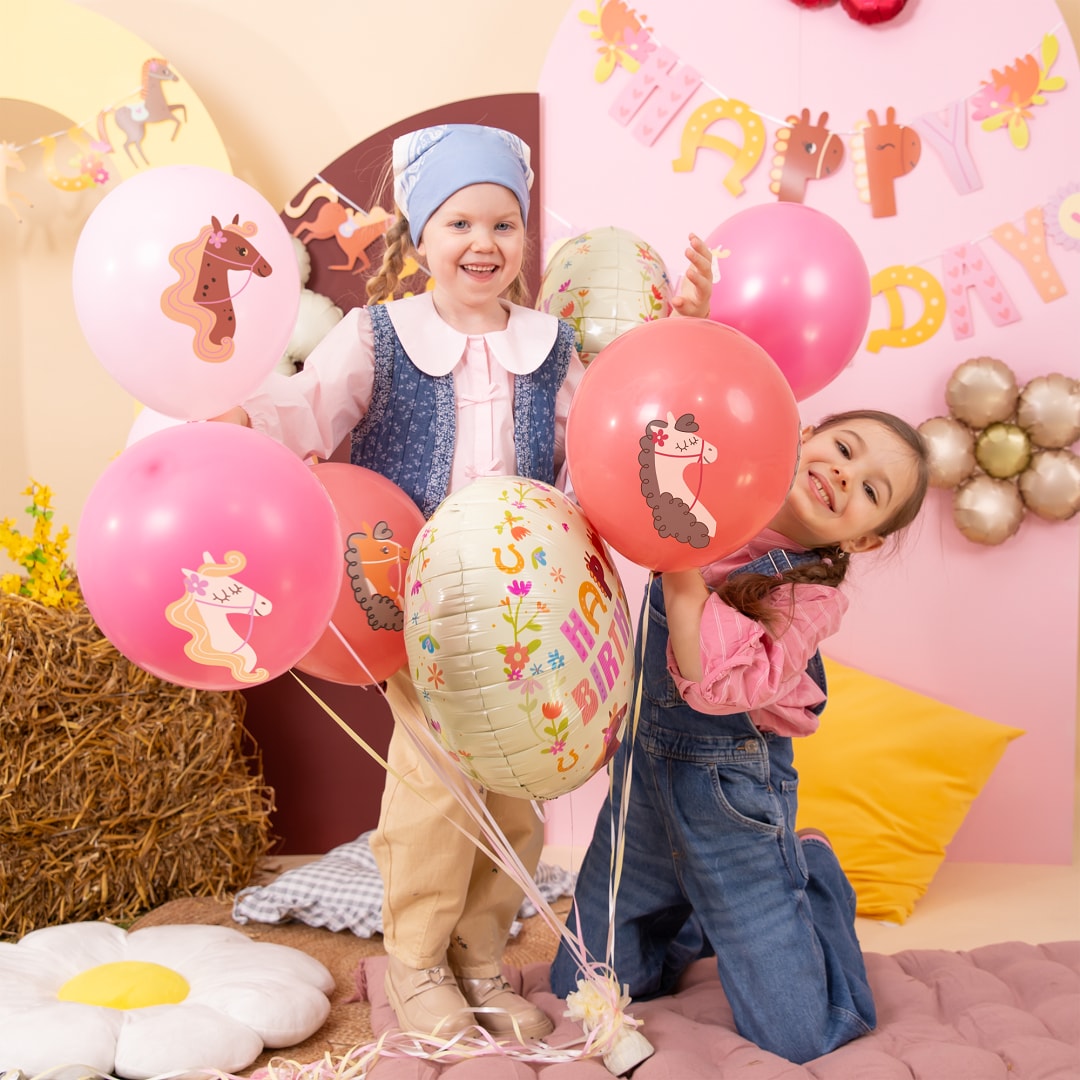 Luftballons mit Pferden 6er-Pack