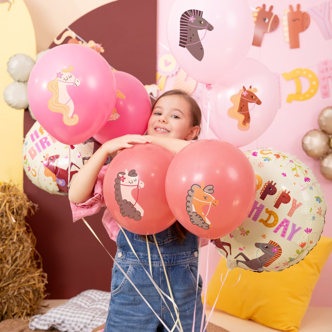 Luftballons mit Pferden 6er-Pack