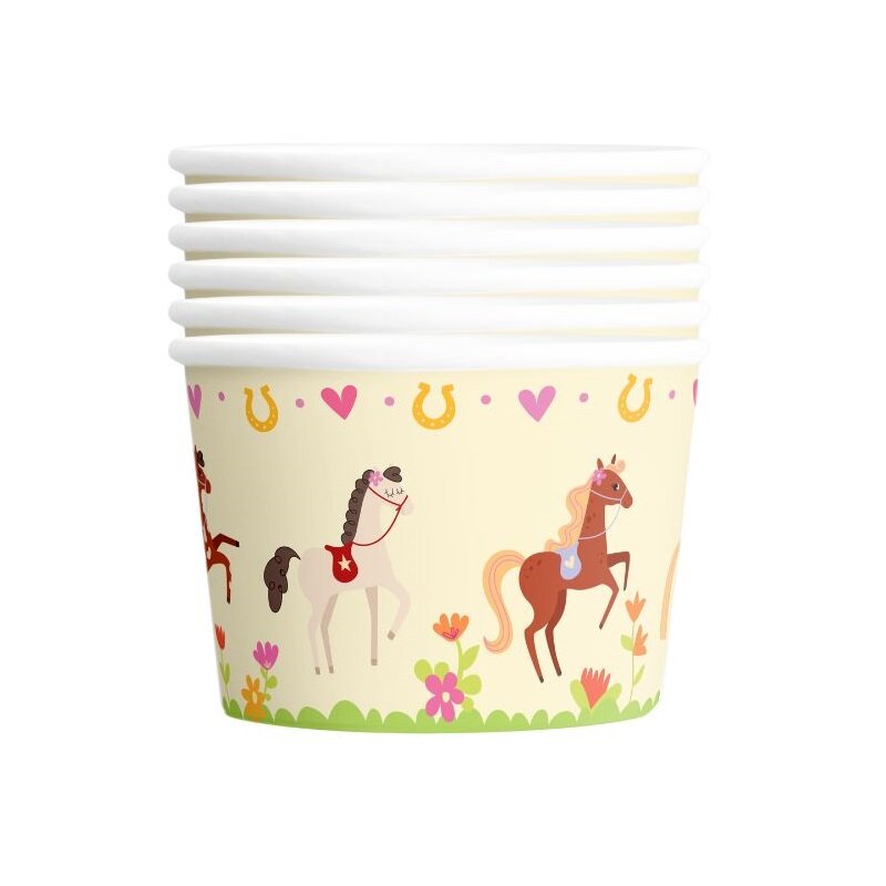 Pferde - Eisbecher 6er-Pack